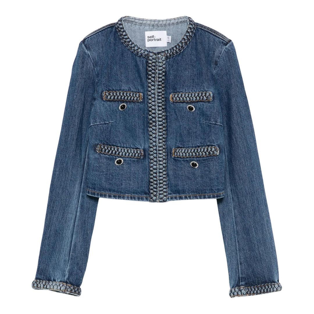 Club21 - Self-Portrait - Denim Braided Jacket - JACKETS - Blue