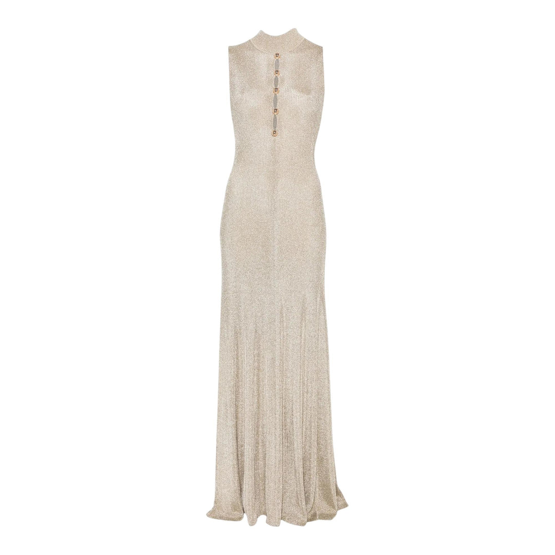 Club21 - Self-Portrait - Gold Lurex Knit Maxi Dress - KNIT DRESSES - Gold