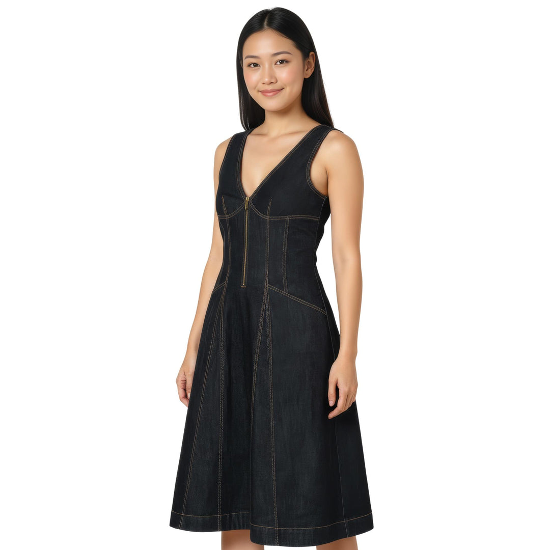 Club21 - Self-Portrait - Indigo Denim Midi Dress - DENIM DRESSES - Denim