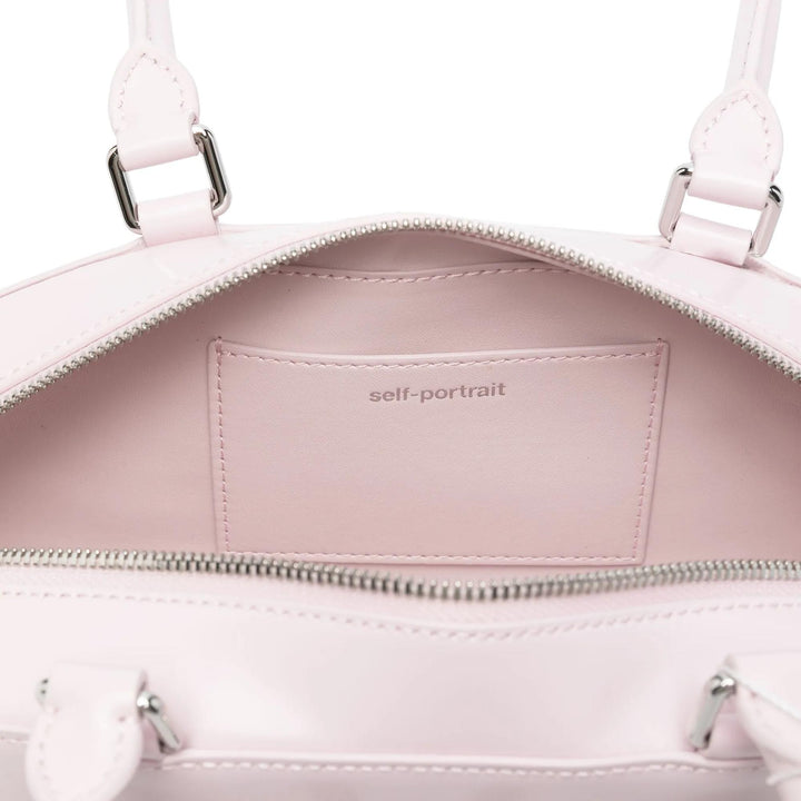 Club21 - Self-Portrait - Lilac Leather Curved Charm Shoulder Bag - SHOULDER BAGS - Lilac