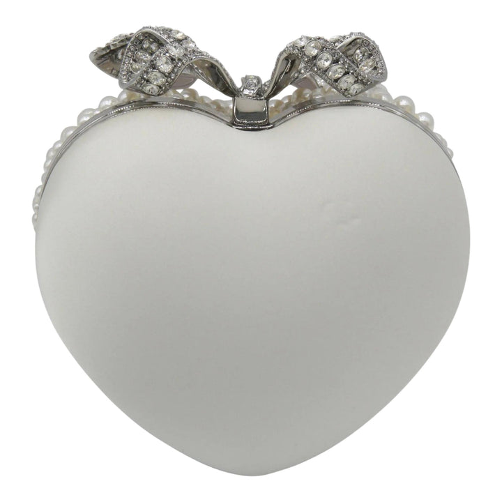 Club21 - Self-Portrait - Pearl Heart Clutch Bag - CLUTCH BAGS - Off-White