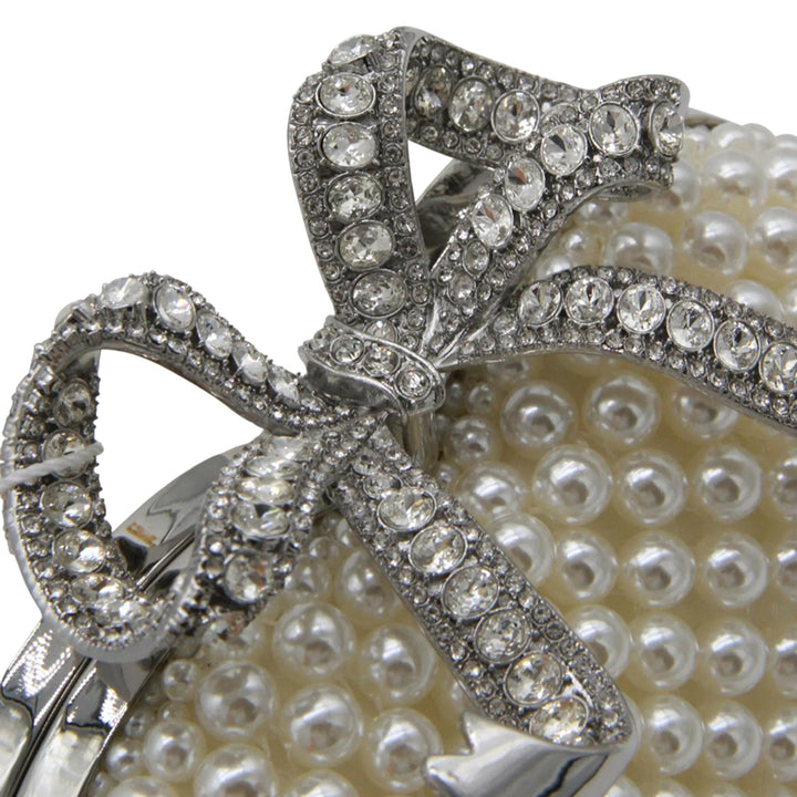 Club21 - Self-Portrait - Pearl Heart Clutch Bag - CLUTCH BAGS - Off-White