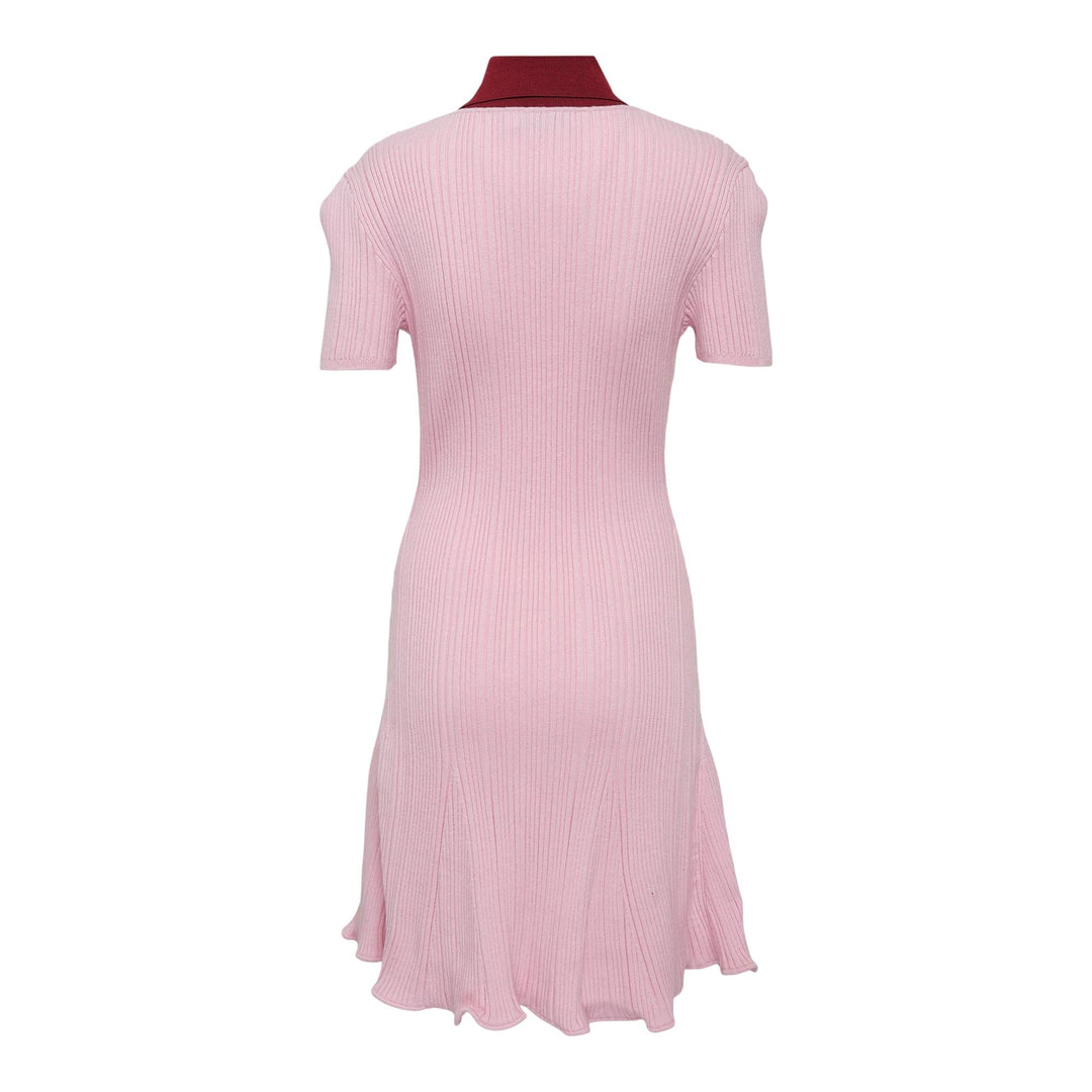 Club21 - Self-Portrait - Pink Contrast Collar Knit Mini Dress - KNIT DRESSES - Pink