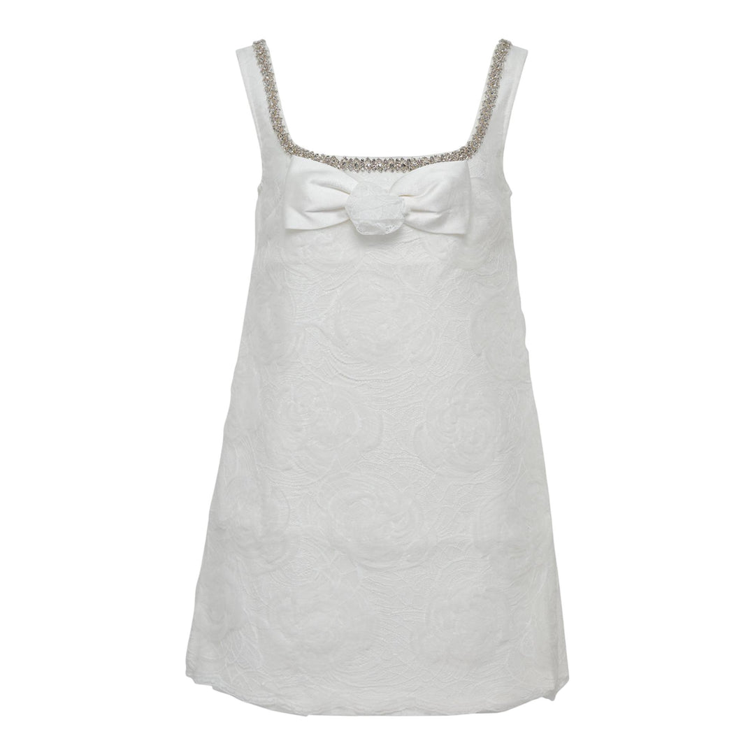 Club21 - Self-Portrait - White Tulle Lace Mini Dress - WOVEN DRESSES - White