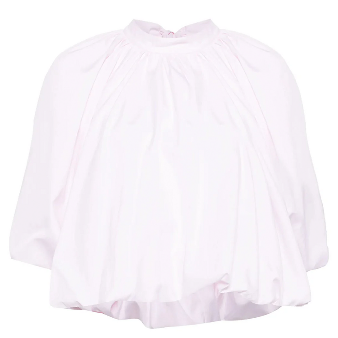 Puff Sleeve Back Bow Balloon Top