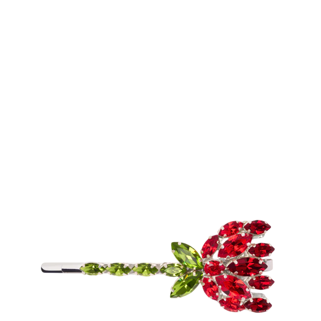 SimoneRocha_CrystalCarnationHairClip_Red