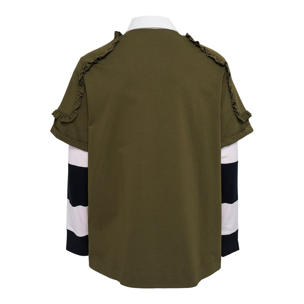 Club21 - Simone Rocha - Layered Ruffle Rugby Shirt - POLOS - Khaki