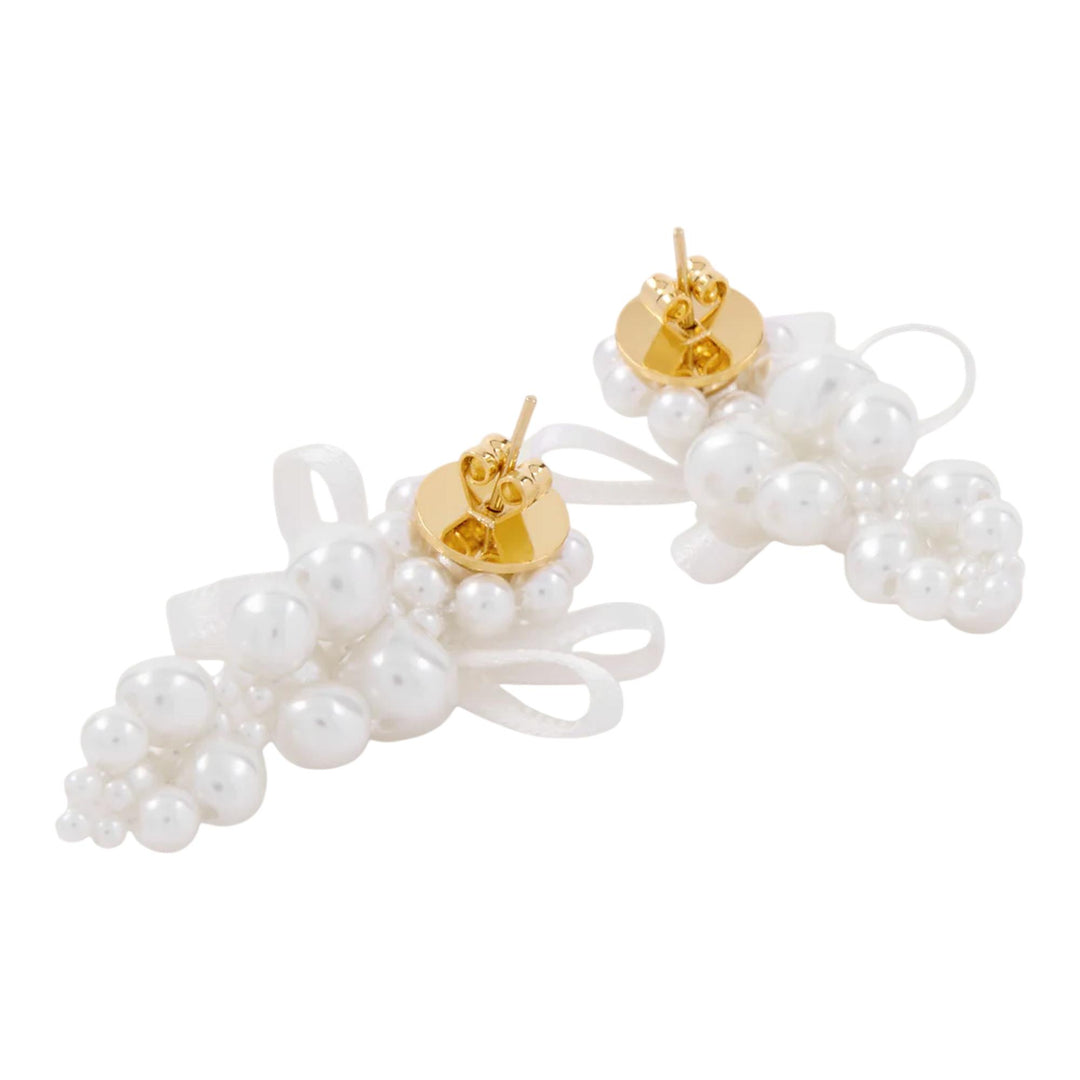 Club21 - Simone Rocha - Petite Bow Detail Cluster Earrings - EARRINGS - White