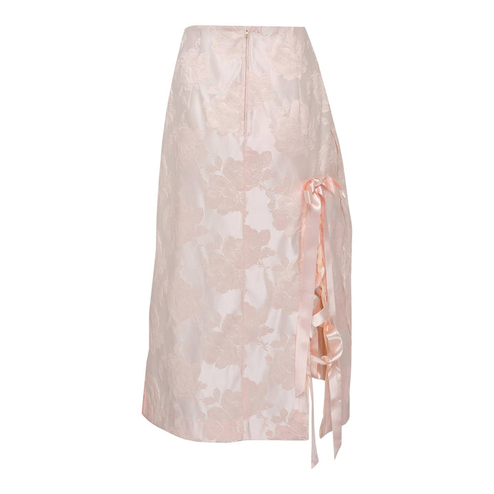 Club21 - Simone Rocha - Unraveling Ribbon Brocade Skirt - SKIRTS - Pink