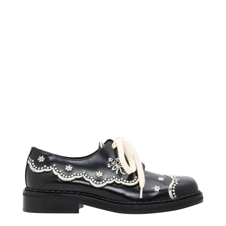 Floral Embroidered Lace Brogue