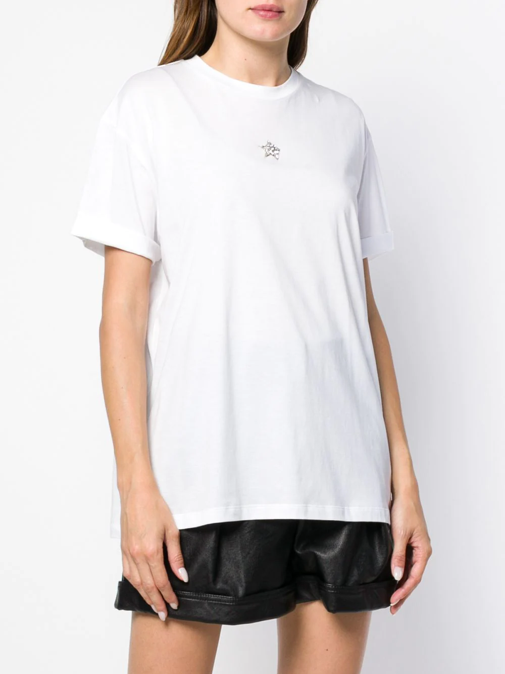 Stella McCartney Crystal Ministar Emb T-Shirt White 3