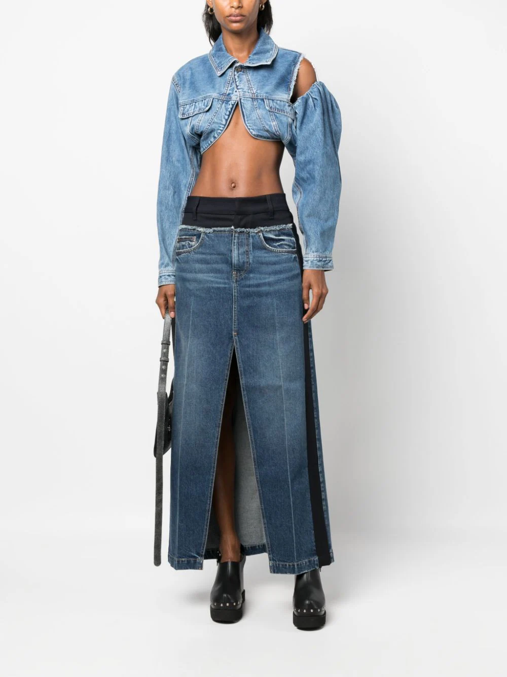 Stella-McCartney-Paneled-Blue-Denim-And-Twill-Skirt-Denim-2