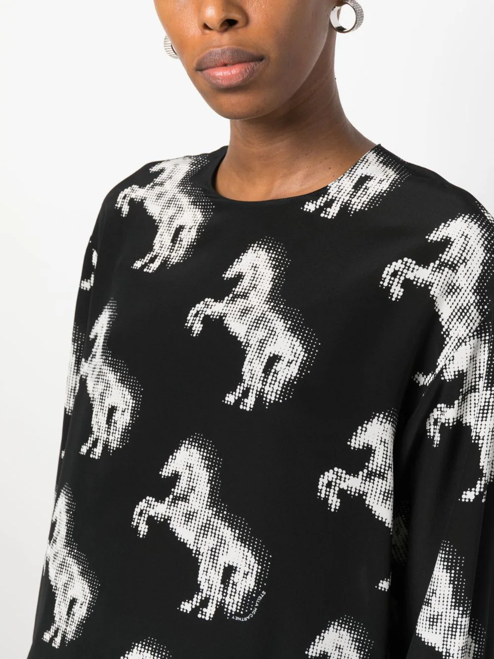 Stella-Mccartney-Pixel-Horses-Shirt-Top-Black-5