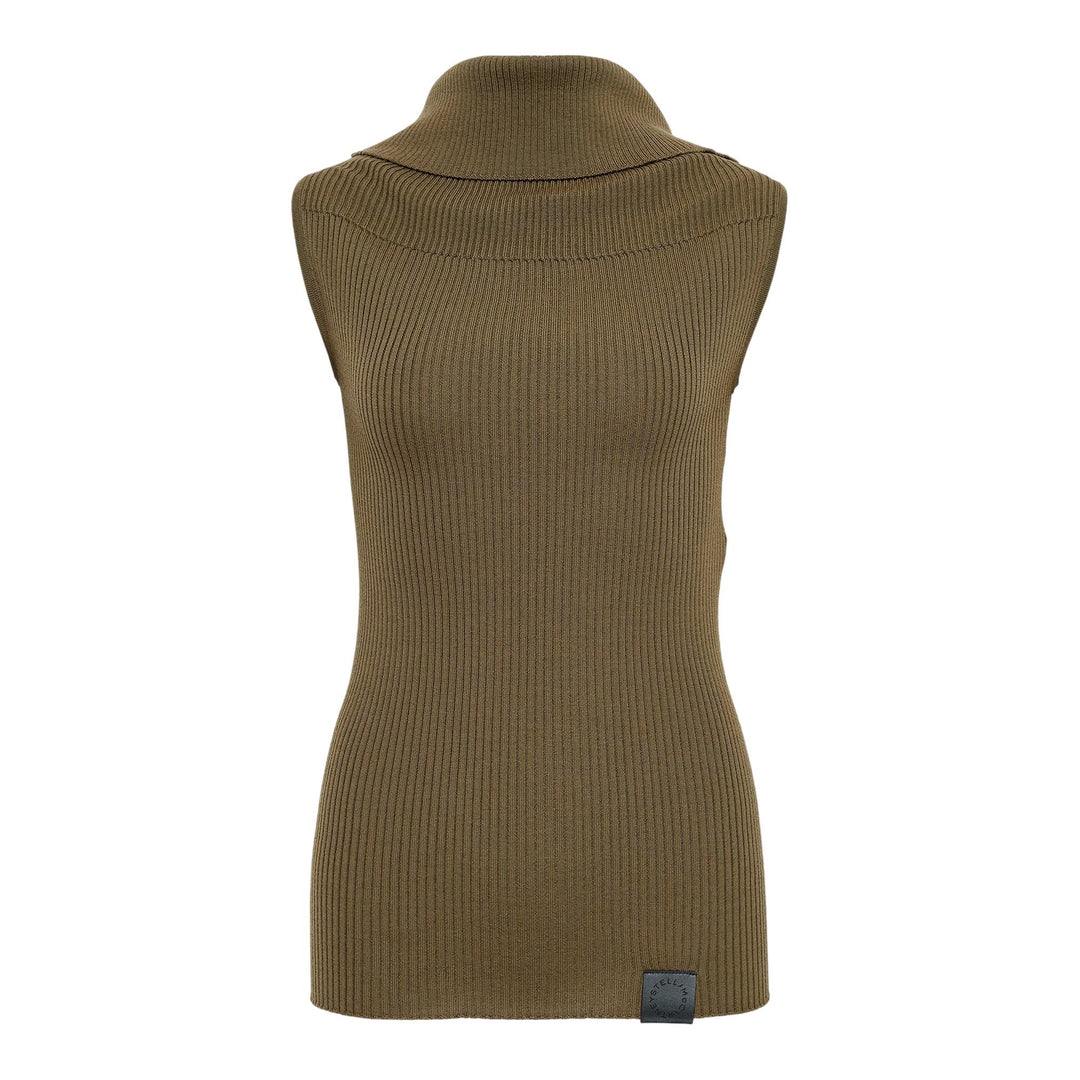 Club21 - Stella McCartney - Light Rib Wool Top - KNIT TOPS - Olive