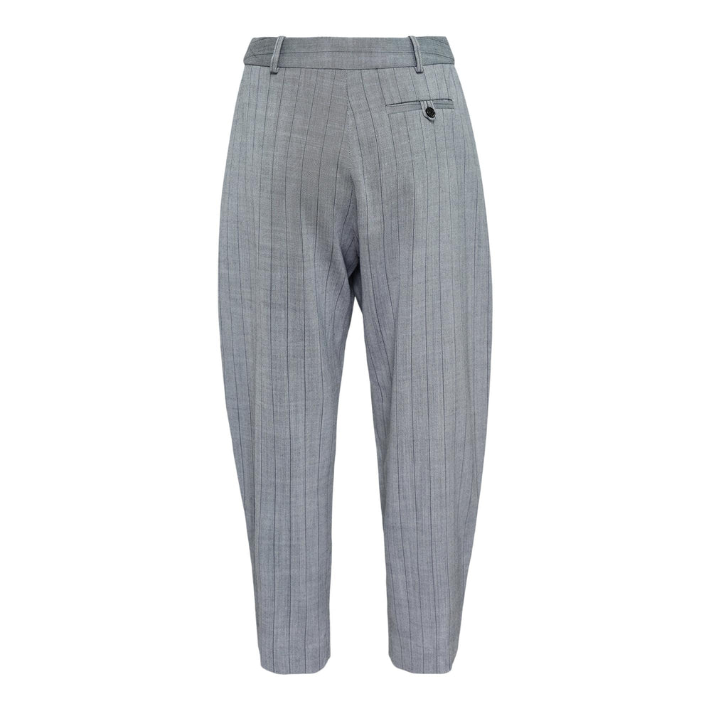 Club21 - Stella McCartney - Pinstripe Cropped Pleated Trousers - PANTS - Grey