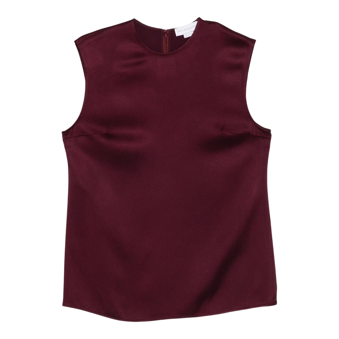 Club21 - Stella McCartney - Satin Sleeveless Top - WOVEN TOPS - Burgundy