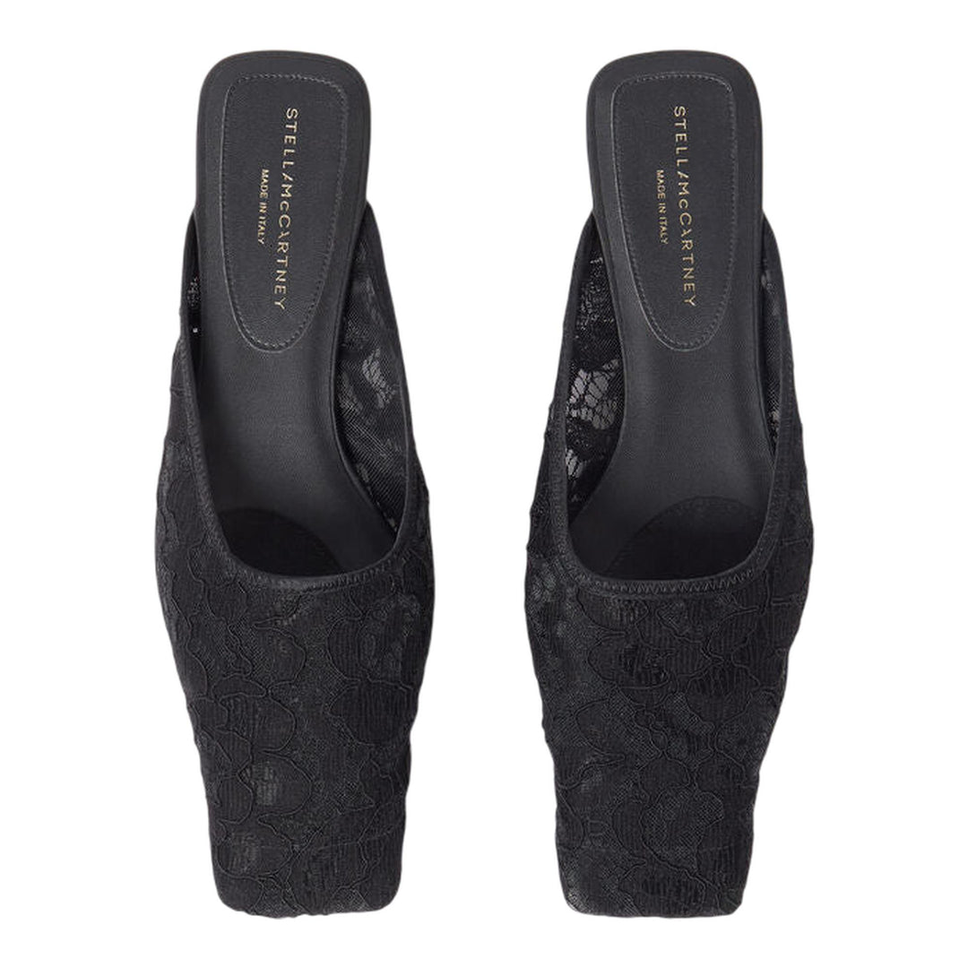Club21 - Stella McCartney - Slipper Lace On Mesh - FLAT SANDALS - Black