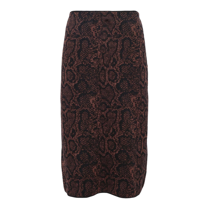 Club21 - Stella McCartney - Textured Snake Jacquard Skirt - SKIRTS - Dark Brown