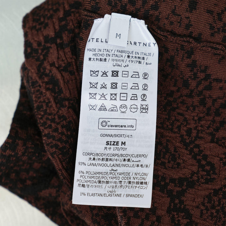 Club21 - Stella McCartney - Textured Snake Jacquard Skirt - SKIRTS - Dark Brown