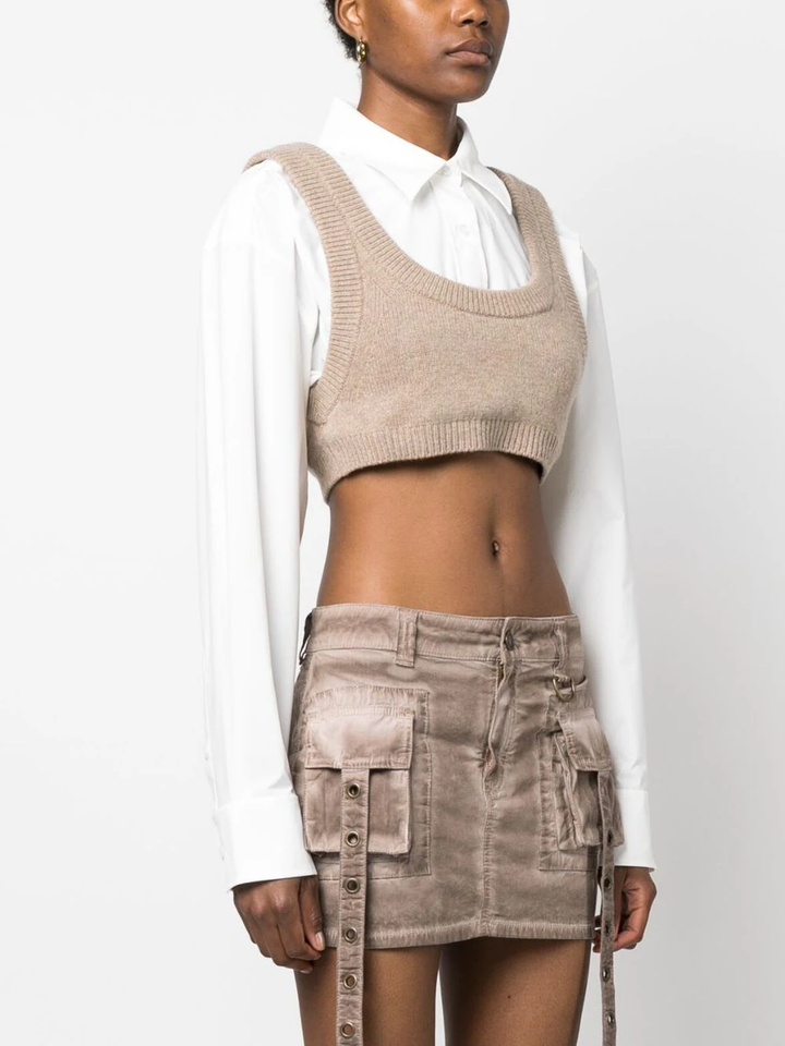 T-By-Alexander-Wang-Cropped-Nylon-Poplin-Bilayer-Blouse-White-3