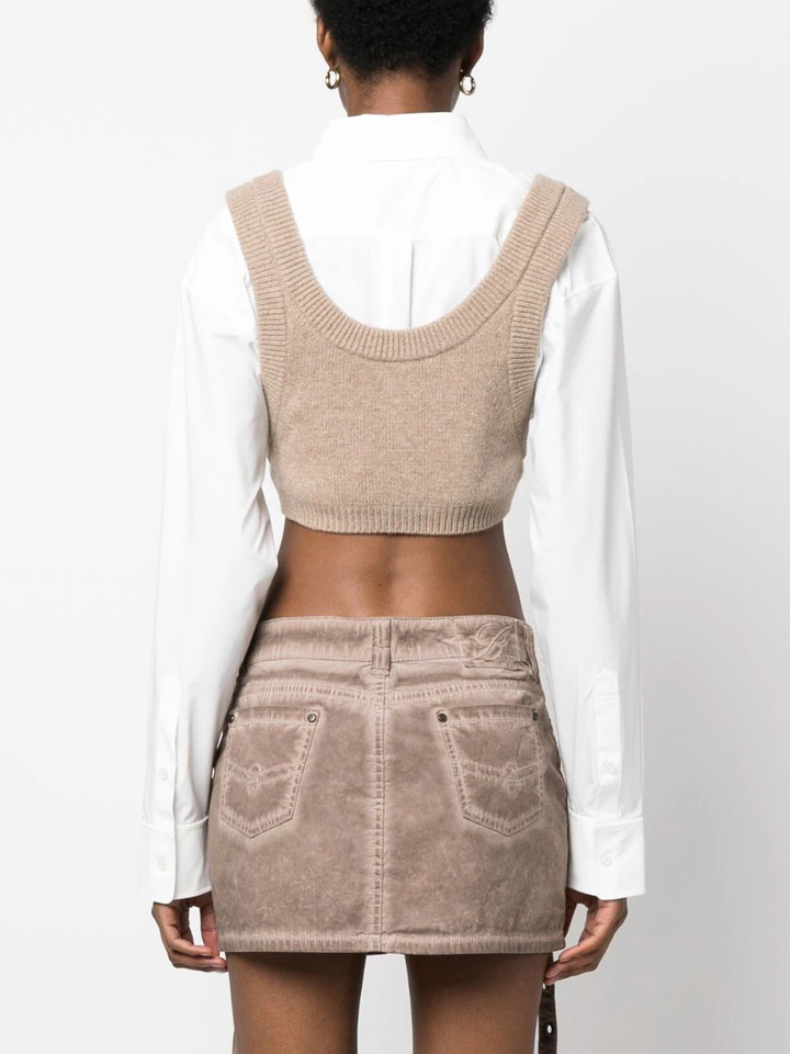 T-By-Alexander-Wang-Cropped-Nylon-Poplin-Bilayer-Blouse-White-4