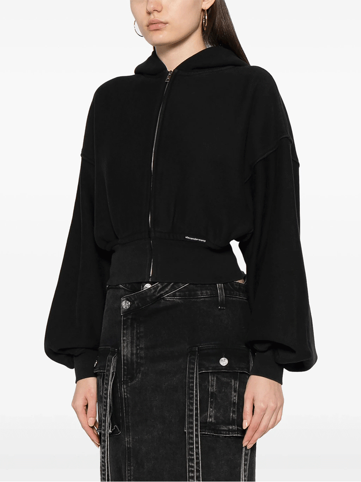 T-By-Alexander-Wang-Cropped-Zip-Up-Hoodie-With-Bra-Black-3