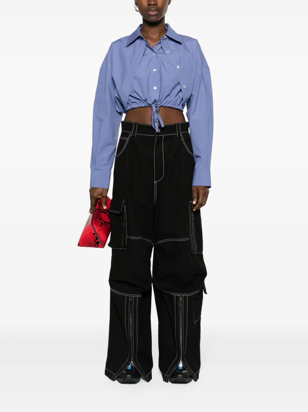 T-By-Alexander-Wang-Double-Layered-Cropped-Shirt-Blue2