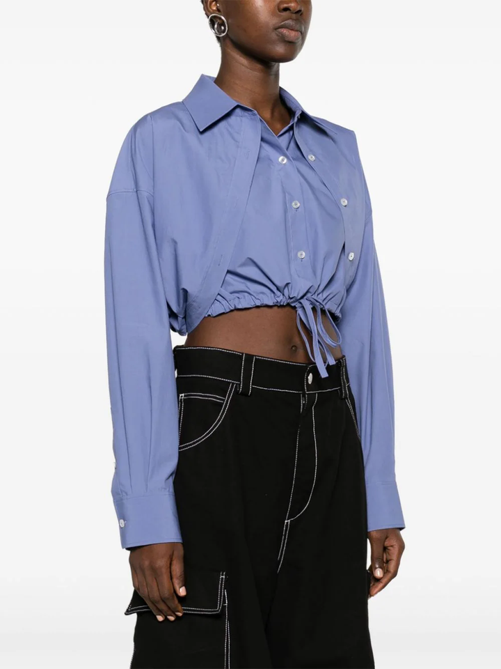 T-By-Alexander-Wang-Double-Layered-Cropped-Shirt-Blue3