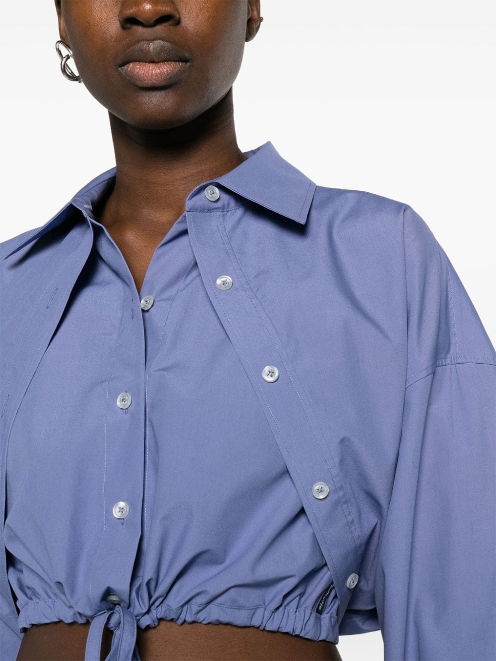T-By-Alexander-Wang-Double-Layered-Cropped-Shirt-Blue5