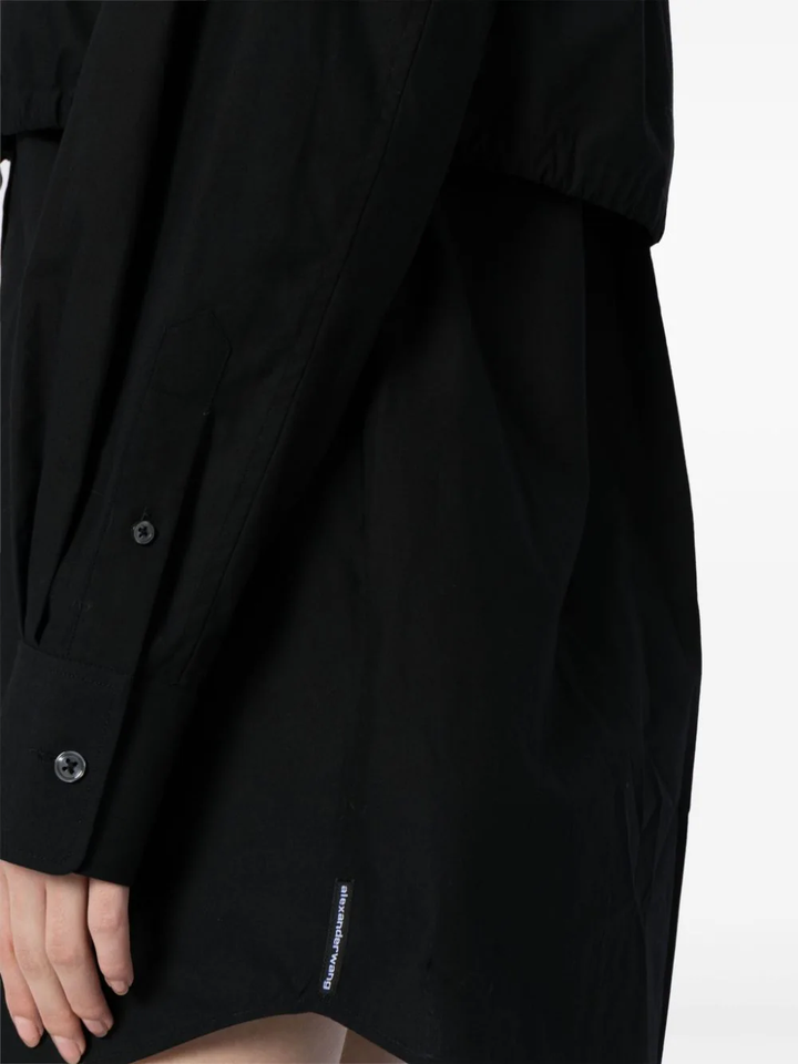 T-By-Alexander-Wang-Double-Layered-Shirt-Dress-Black-5