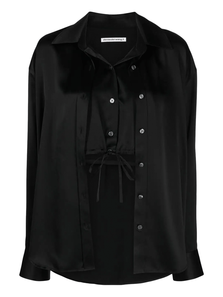 T-By-Alexander-Wang-Double-Layered-Top-With-Drawstring-Black-1