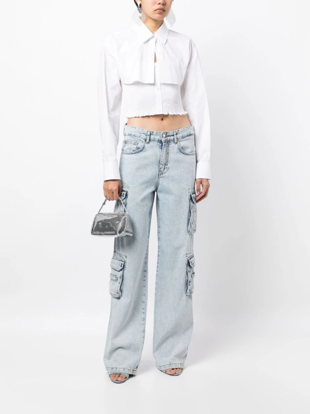 T-By-Alexander-Wang-Smocked-Cami-Overshirt-Twinset-White-2