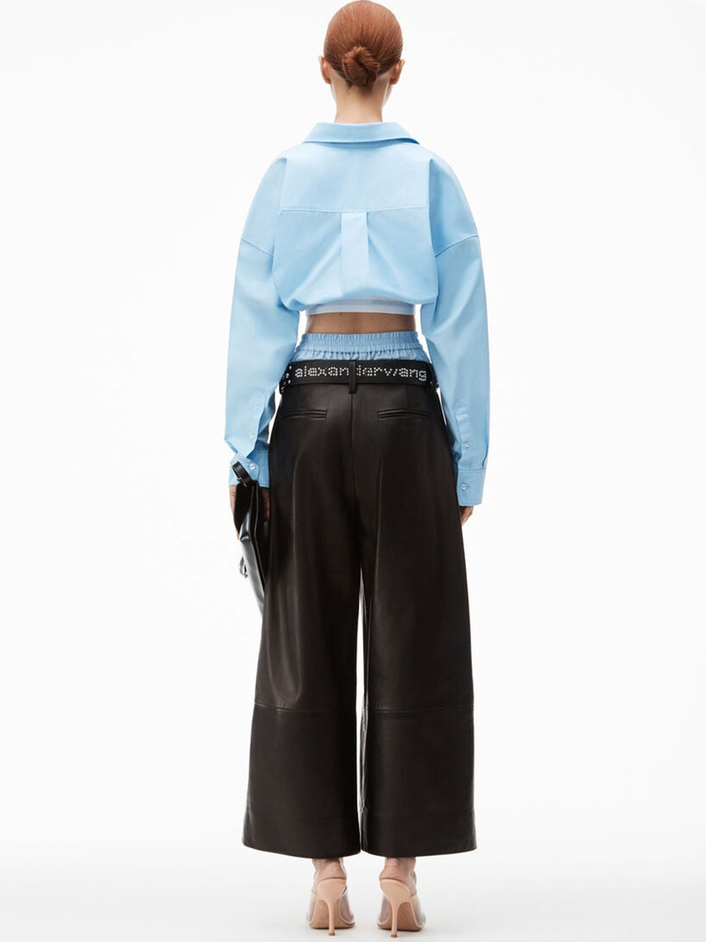 T-By-Alexander-Wang-Tucked-Shirt-Bolero-And-Logo-blue-2