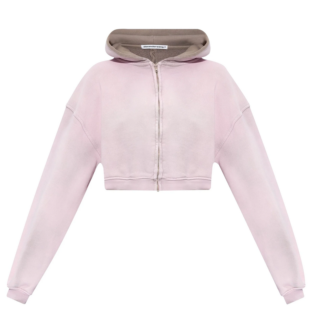 Cropped Zip Up Hoodie