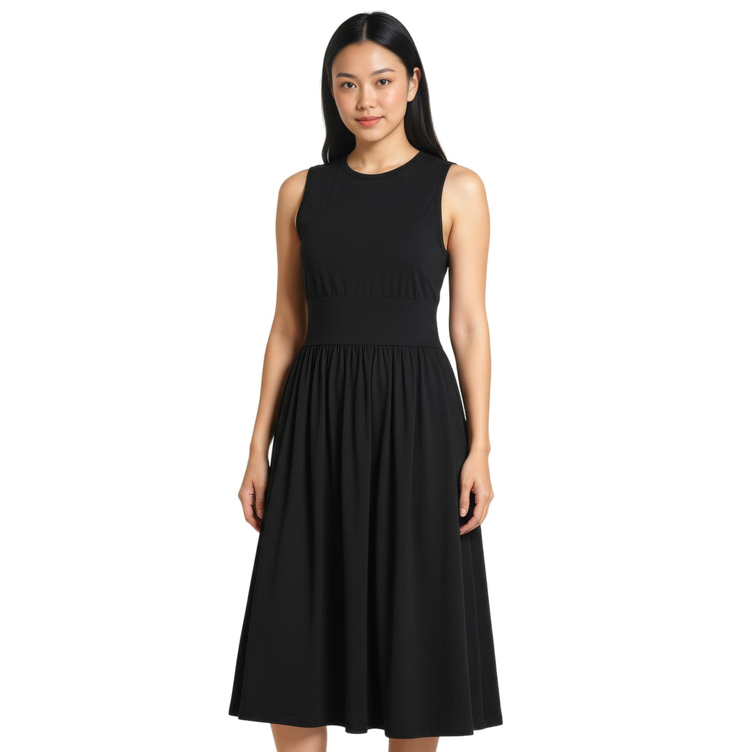 Club21 - TOTEME - Sleeveless Cotton Tee Dress - WOVEN DRESSES - Black