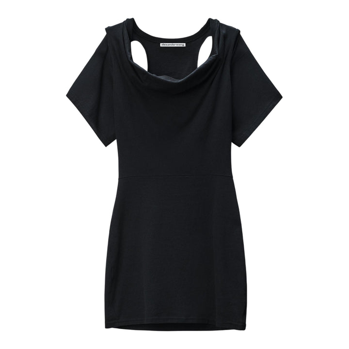Club21 - T By Alexander Wang - Deconstructed Cowl Neck Mini Dress - WOVEN DRESSES - Black