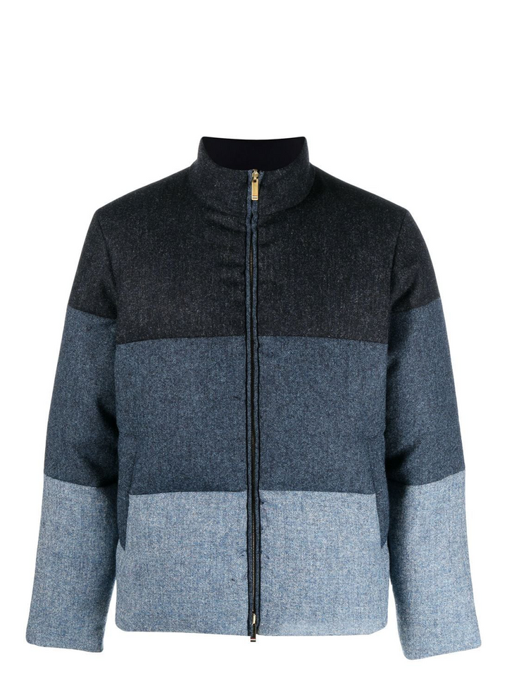 Thom Browne 4 Bar Reversible Funnel Neck Blouson Navy 1