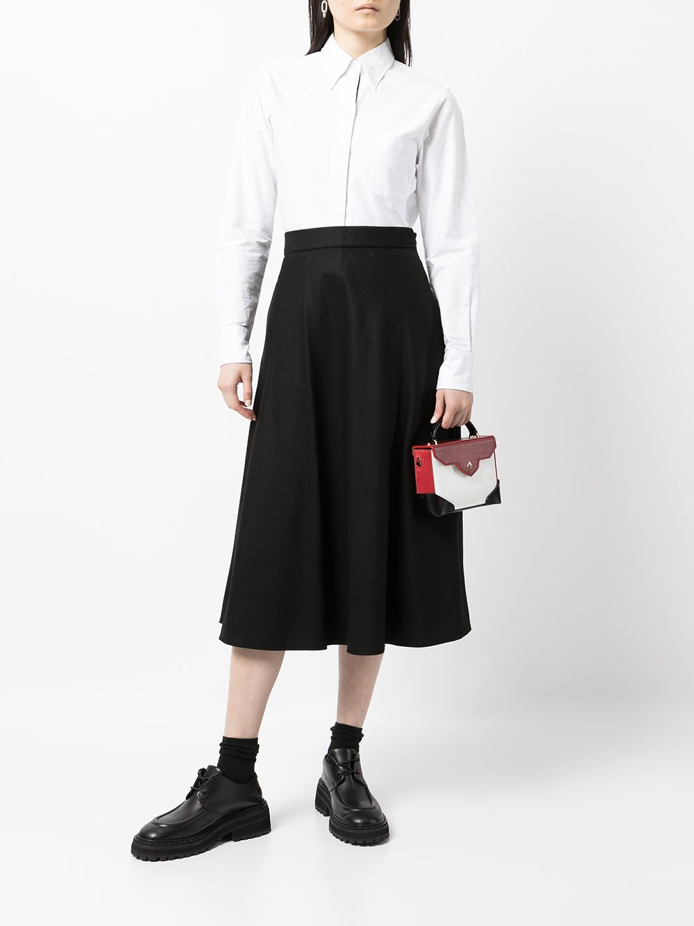 Thom-Browne-Below-Knee-Aline-Flare-Skirt-Black-2