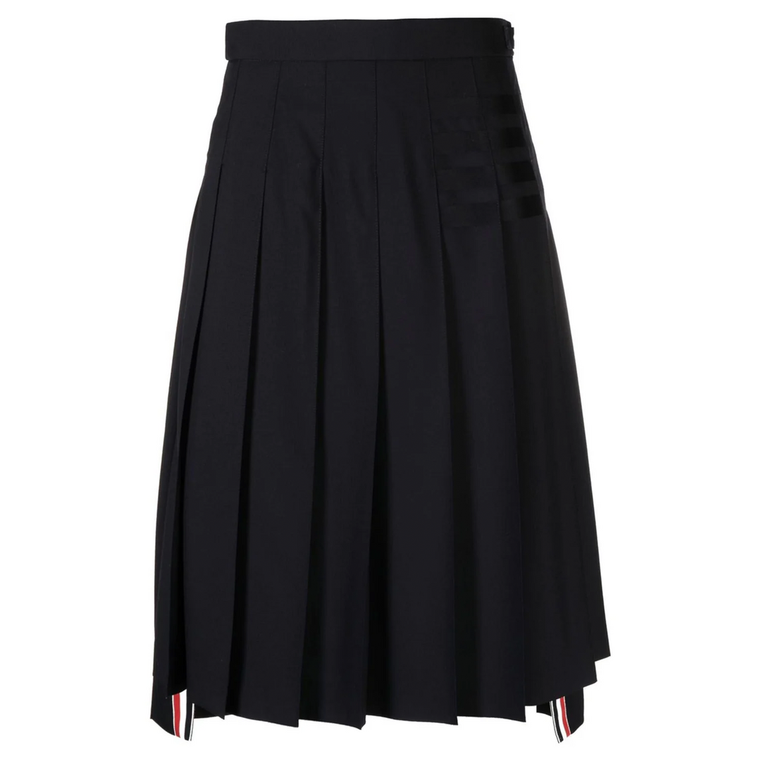Below Knee Dropped Back Pleated Skirt