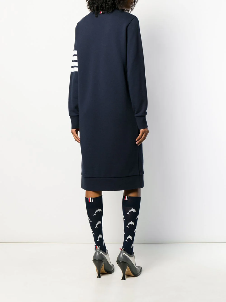 Thom-Browne-Below-Knee-Sweater-Dress-Navy-4