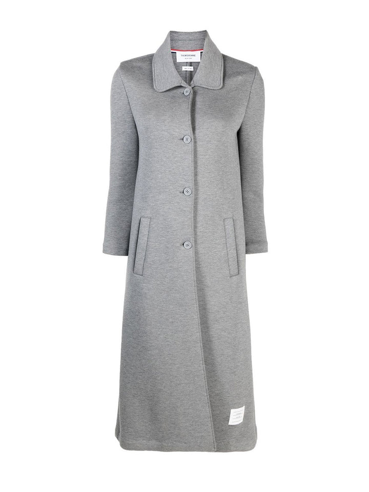 Thom-Browne-Below-The-Knee-Round-Collar-Coat-Grey-1