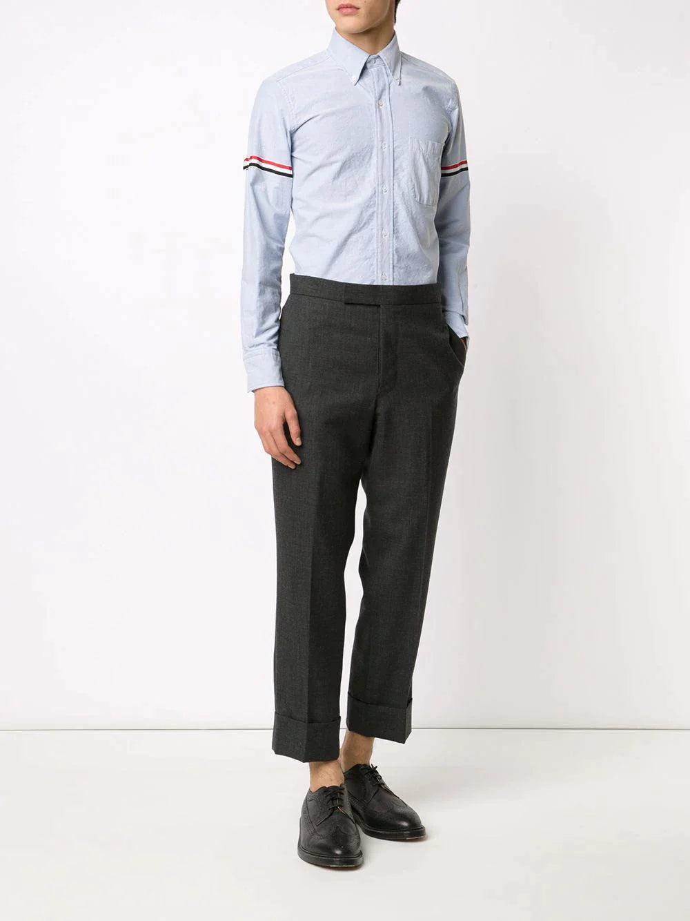 Thom Browne Classic Long Sleeve Button Down Shirt Light Blue 2