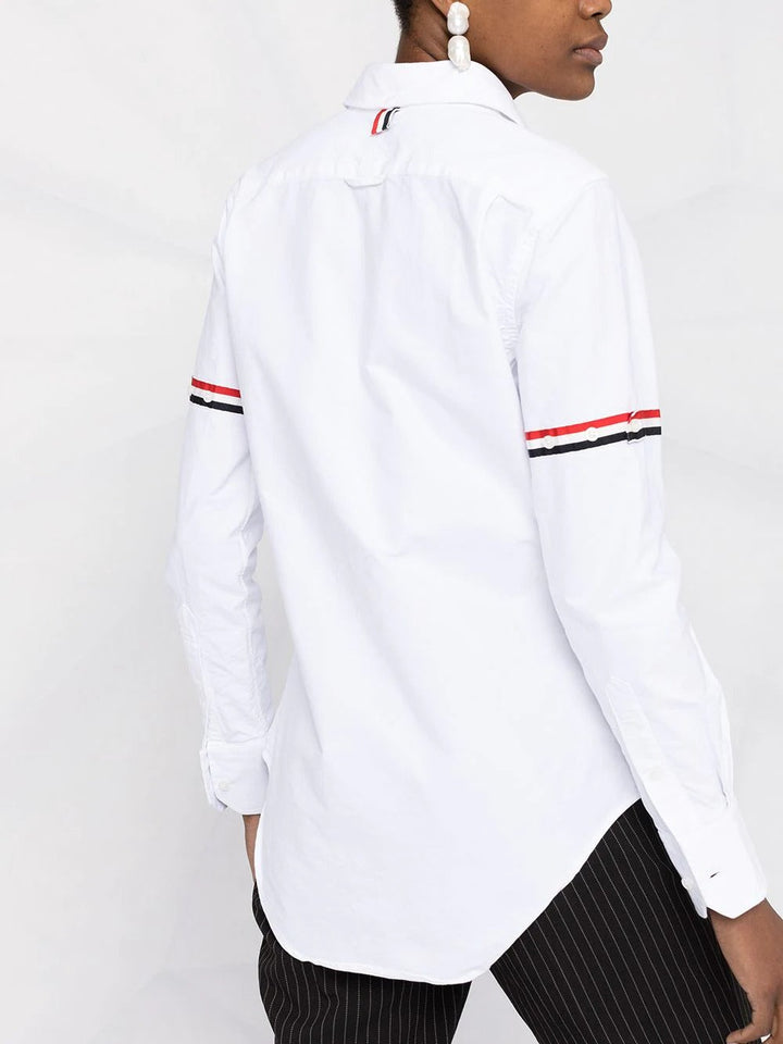 Thom-Browne-Classic-Long-Sleeve-Round-Collar-Blouse-White-5