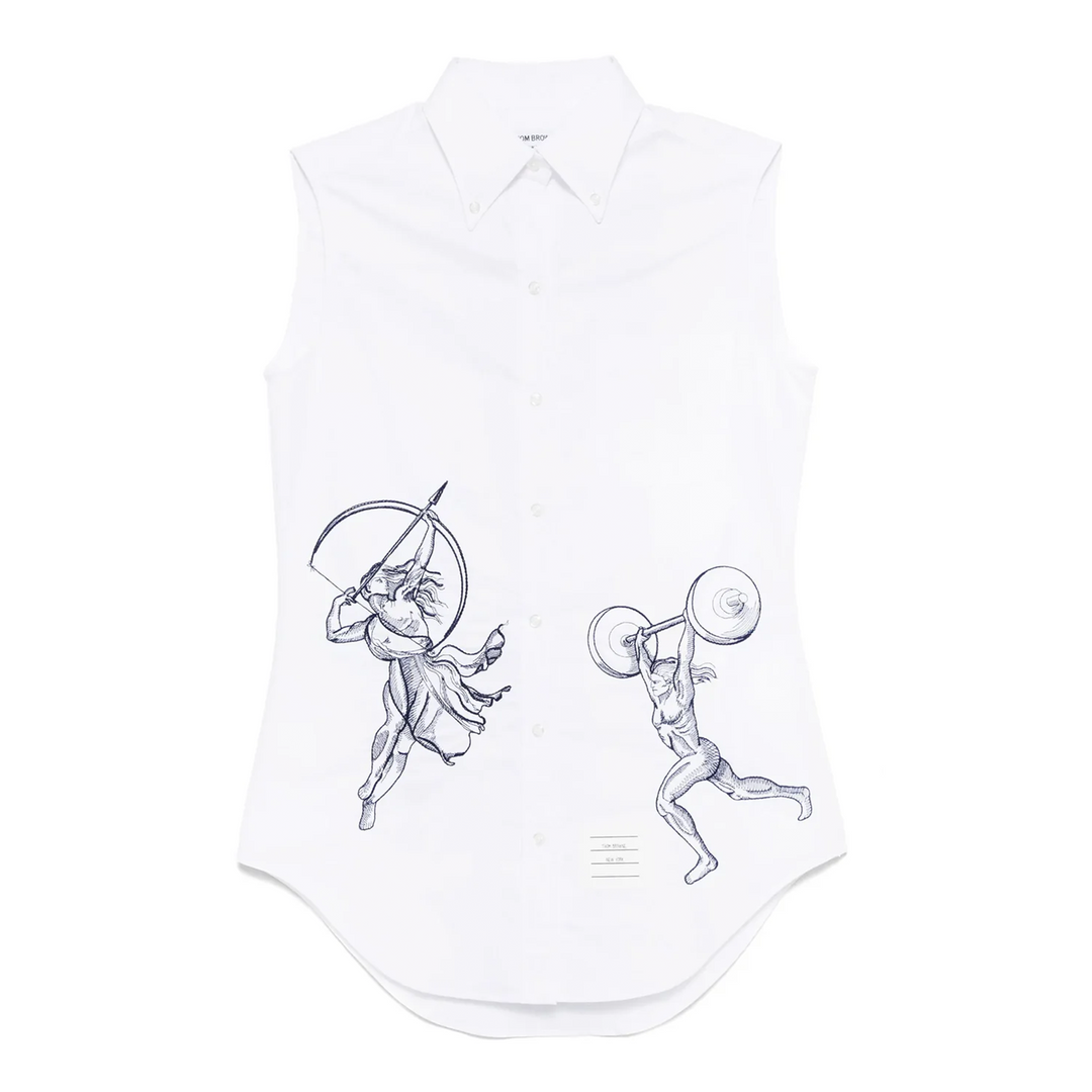 Classic Sleeveless Point Collar Blouse