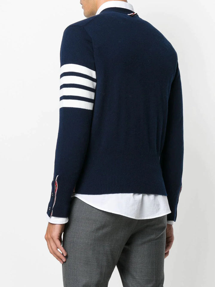 Thom-Browne-Classic-V-Neck-Cardigan-Navy-4