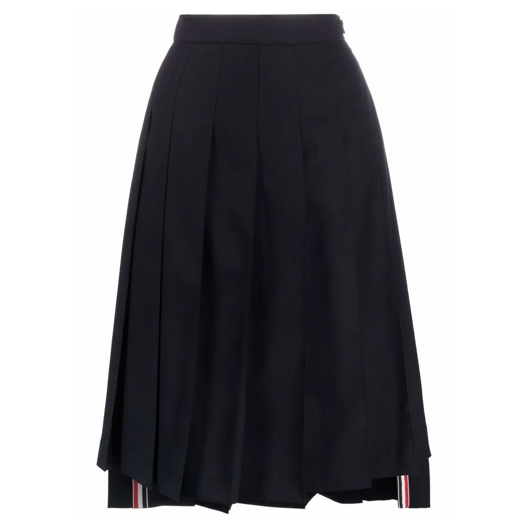 Dropped Back Pleated Skirt