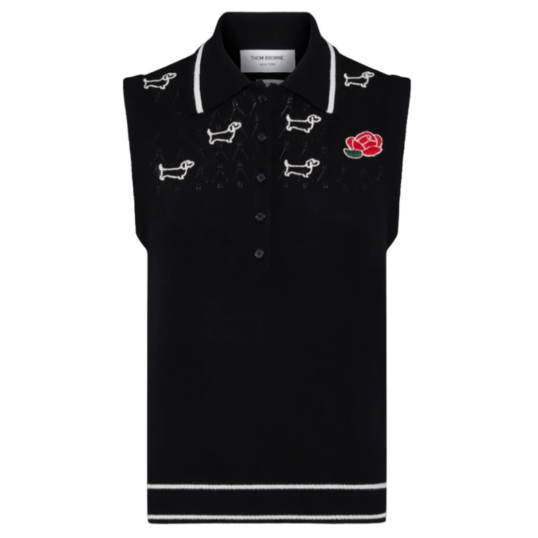 Emb Hector And Rose Pointelle Polo Women