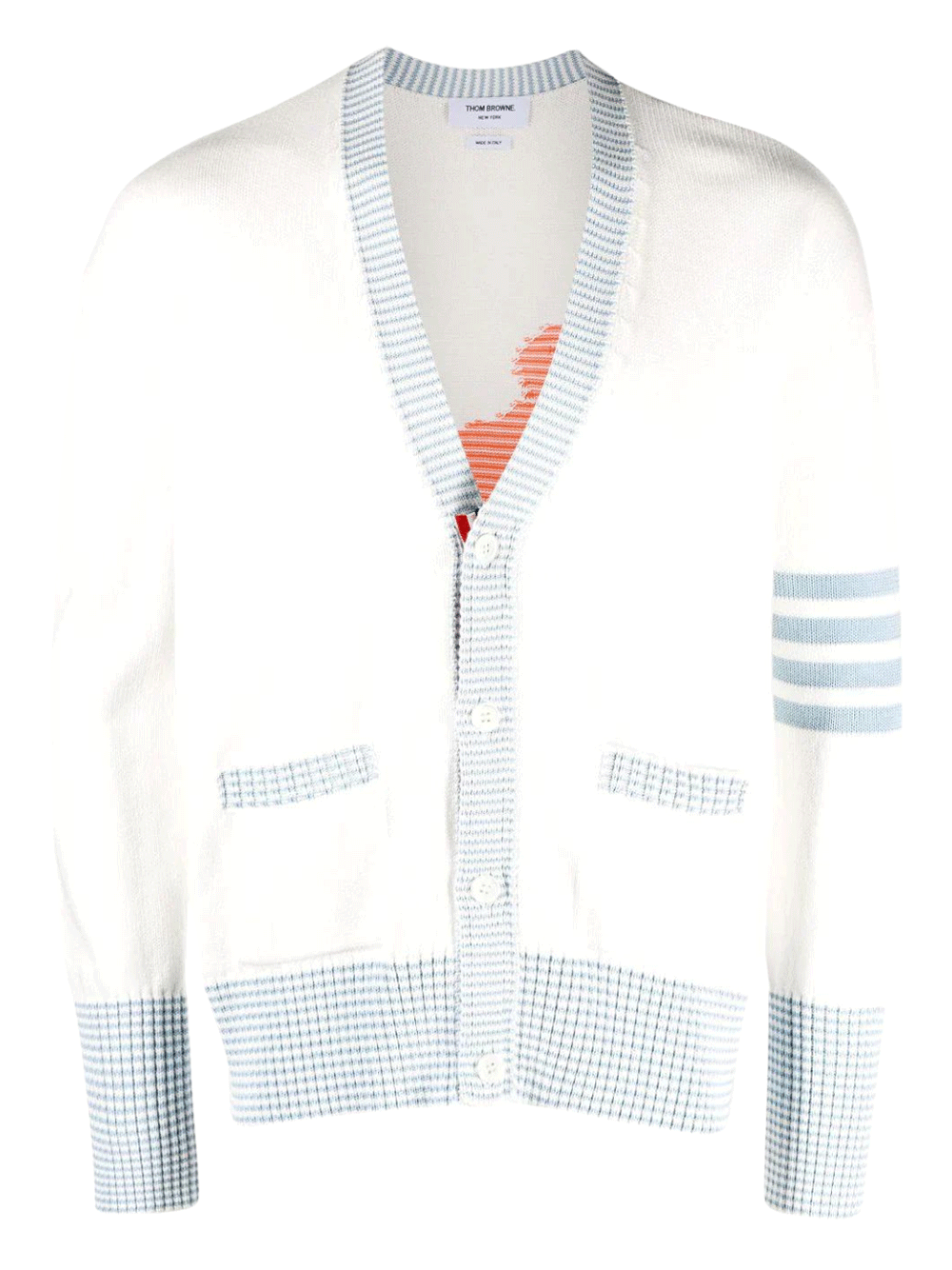 Thom-Browne-Hector-Icon-Intarsia-V-Neck-Cardigan-White-1