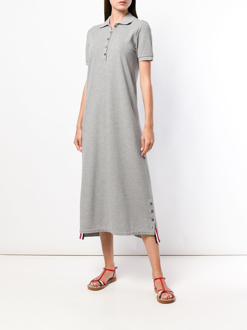 Thom-Browne-Long-A-Line-Polo-Dress-Light-Grey-2