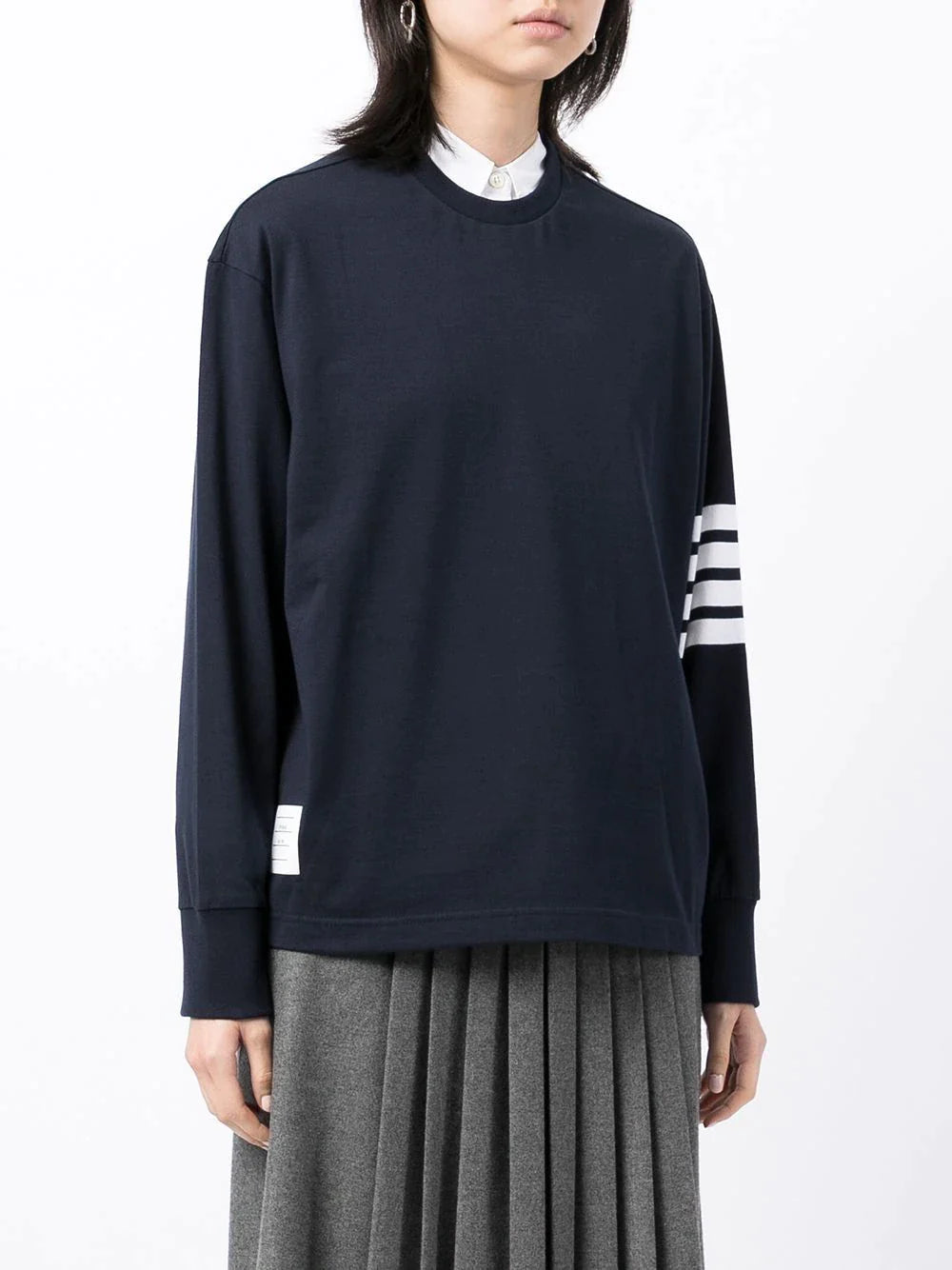 Thom-Browne-Long-Sleeve-Oversized-Tee-Navy-3